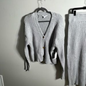 Grey Sweater skirt set